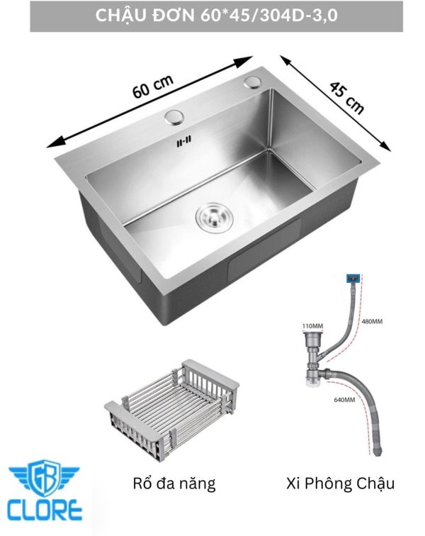 Chậu đơn kích thước 60×45